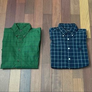 FREE SHIPPING Plaid Button Down Shirts - Boys 12 Class Club & Chaps (2 shirts)